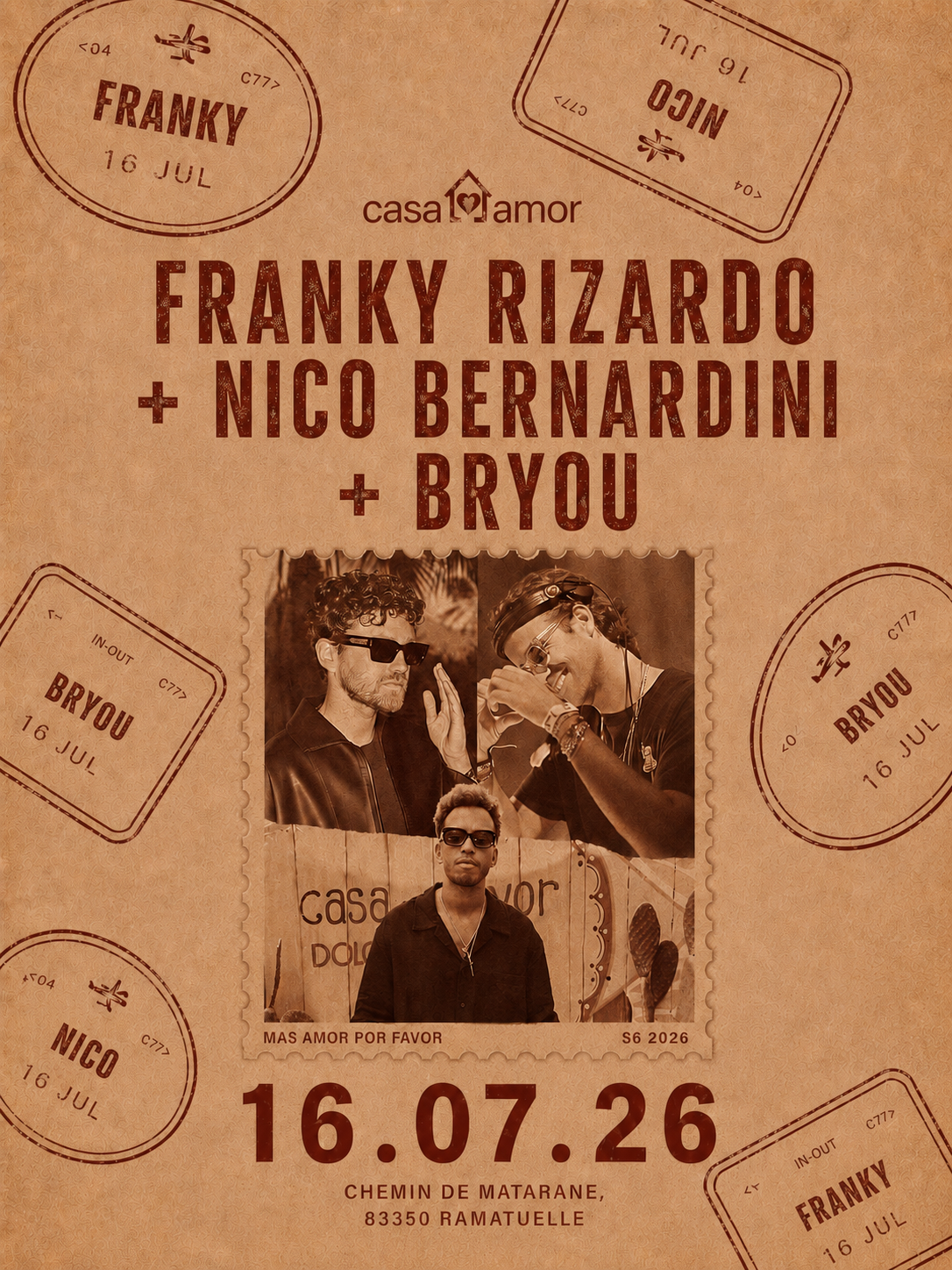 Franky Rizardo + Nico Bernardini + Bryou at Casa Amor