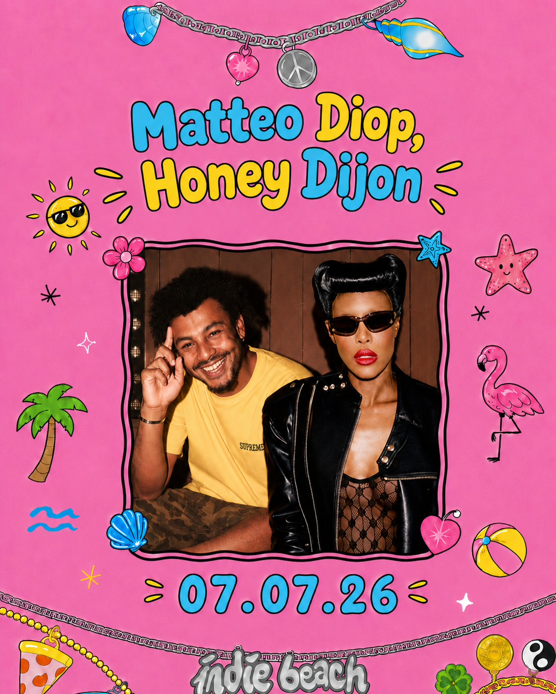 Matteo Diop, Honey Dijon at Indie Beach