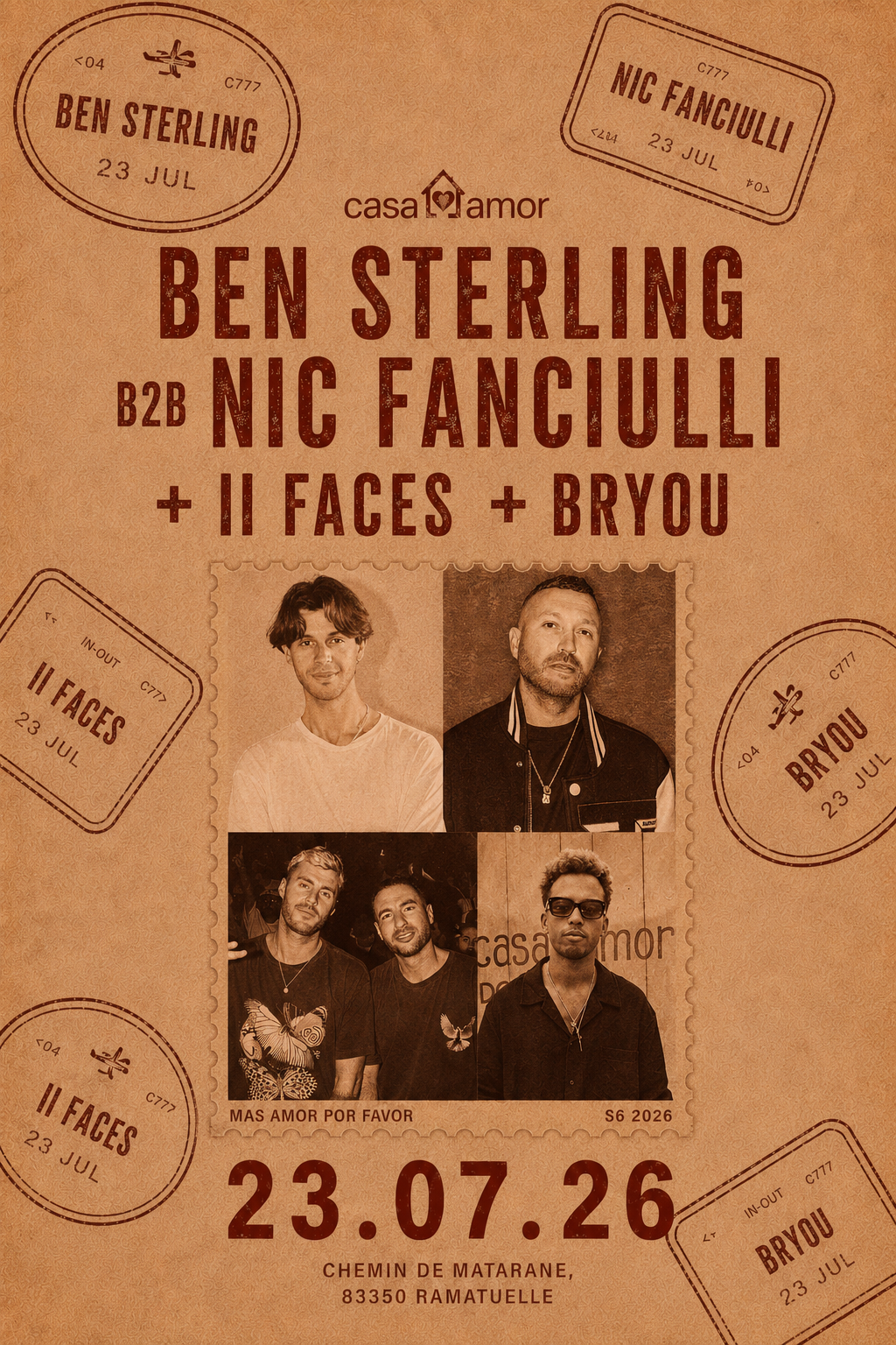 Ben Sterling B2B Nic Fanciulli + II Faces + Bryou at Casa Amor